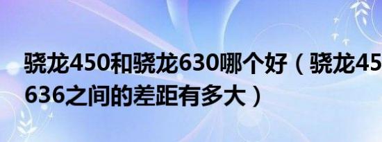 骁龙450和骁龙630哪个好（骁龙450与骁龙636之间的差距有多大）