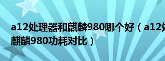 a12处理器和麒麟980哪个好（a12处理器和麒麟980功耗对比）