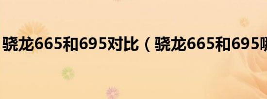 骁龙665和695对比（骁龙665和695哪个好）