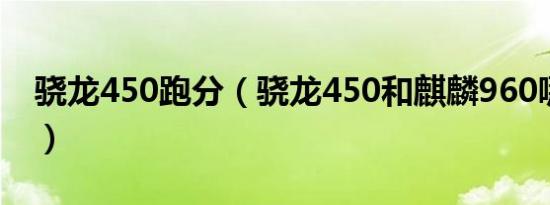 骁龙450跑分（骁龙450和麒麟960哪个省电）