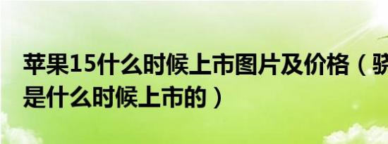 苹果15什么时候上市图片及价格（骁龙750g是什么时候上市的）