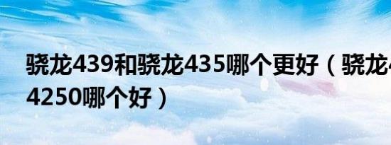 骁龙439和骁龙435哪个更好（骁龙439和m4250哪个好）