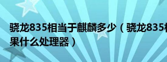 骁龙835相当于麒麟多少（骁龙835相当于苹果什么处理器）