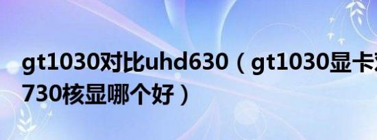 gt1030对比uhd630（gt1030显卡对比uhd730核显哪个好）