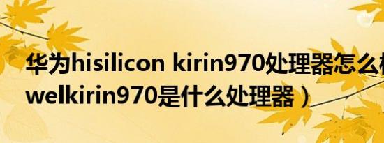 华为hisilicon kirin970处理器怎么样（huawelkirin970是什么处理器）