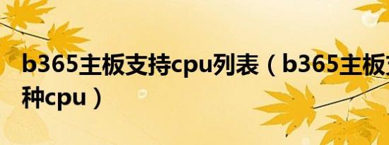 b365主板支持cpu列表（b365主板支持哪几种cpu）