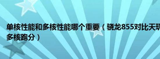 单核性能和多核性能哪个重要（骁龙855对比天玑8000单核多核跑分）