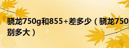 骁龙750g和855+差多少（骁龙750和850区别多大）