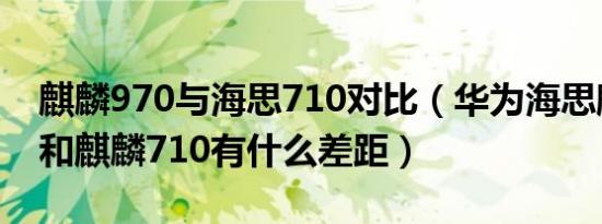 麒麟970与海思710对比（华为海思麒麟970和麒麟710有什么差距）