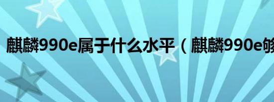 麒麟990e属于什么水平（麒麟990e够用吗）