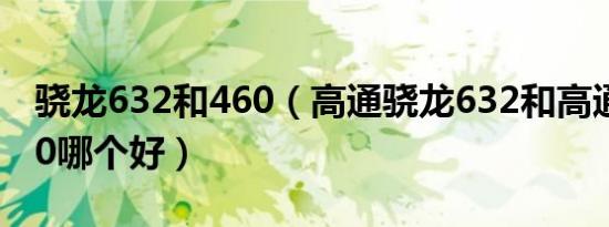 骁龙632和460（高通骁龙632和高通骁龙480哪个好）