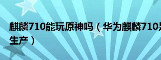 麒麟710能玩原神吗（华为麒麟710是哪个厂生产）
