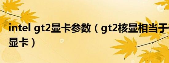 intel gt2显卡参数（gt2核显相当于什么级别显卡）