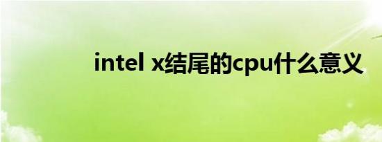 intel x结尾的cpu什么意义