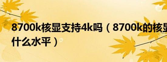 8700k核显支持4k吗（8700k的核显相当于什么水平）