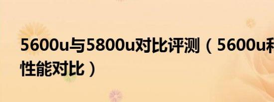 5600u与5800u对比评测（5600u和5800u性能对比）