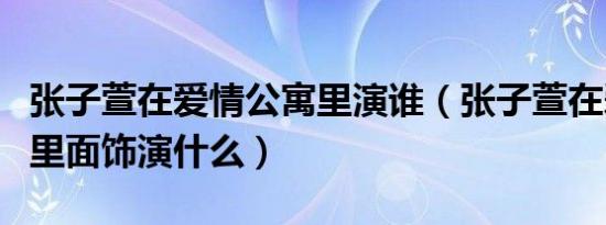 张子萱在爱情公寓里演谁（张子萱在爱情公寓里面饰演什么）