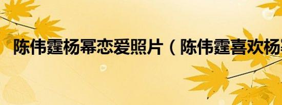 陈伟霆杨幂恋爱照片（陈伟霆喜欢杨幂吗）