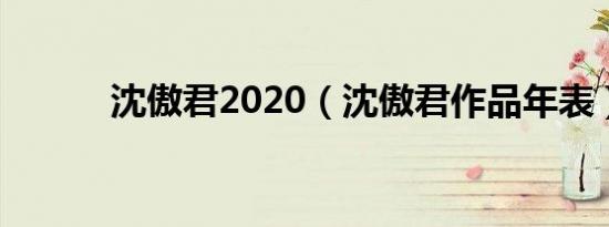 沈傲君2020（沈傲君作品年表）