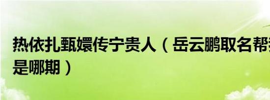 热依扎甄嬛传宁贵人（岳云鹏取名帮我热依扎是哪期）