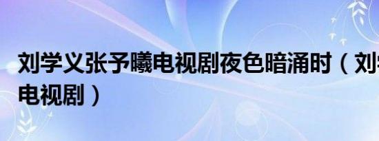 刘学义张予曦电视剧夜色暗涌时（刘学义杨幂电视剧）