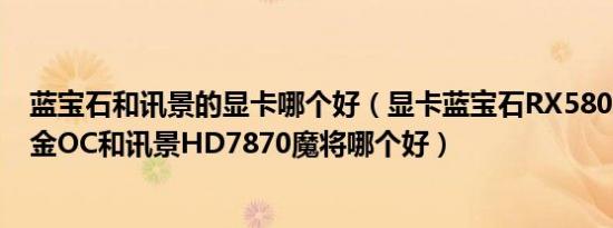 蓝宝石和讯景的显卡哪个好（显卡蓝宝石RX5808GD5超白金OC和讯景HD7870魔将哪个好）