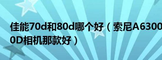 佳能70d和80d哪个好（索尼A6300与佳能70D相机那款好）