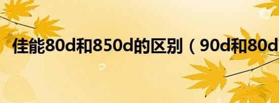 佳能80d和850d的区别（90d和80d区别）