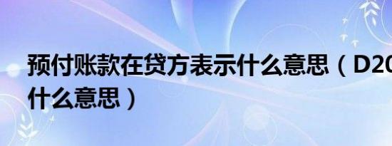 预付账款在贷方表示什么意思（D2000表示什么意思）