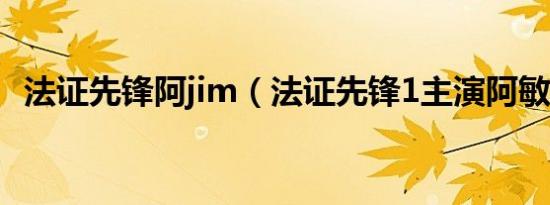 法证先锋阿jim（法证先锋1主演阿敏是谁）