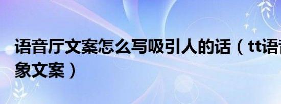 语音厅文案怎么写吸引人的话（tt语音官宣对象文案）