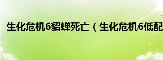 生化危机6貂蝉死亡（生化危机6低配设置）