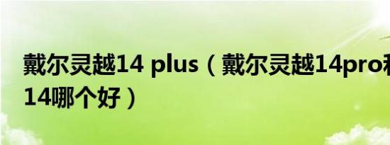 戴尔灵越14 plus（戴尔灵越14pro和惠普星14哪个好）