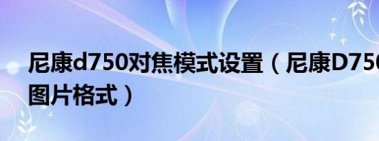 尼康d750对焦模式设置（尼康D750有什么图片格式）