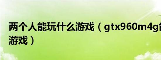 两个人能玩什么游戏（gtx960m4g能玩什么游戏）