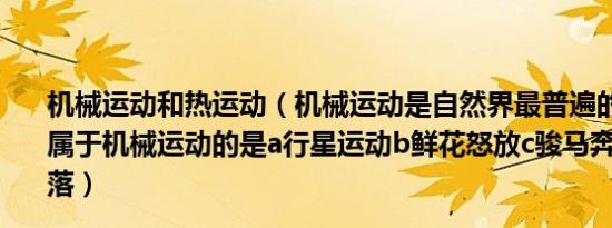 机械运动和热运动（机械运动是自然界最普遍的一种运动不属于机械运动的是a行星运动b鲜花怒放c骏马奔腾d枯叶飘落）