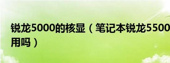 锐龙5000的核显（笔记本锐龙5500u核显够用吗）