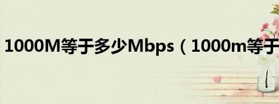 1000M等于多少Mbps（1000m等于多少t）