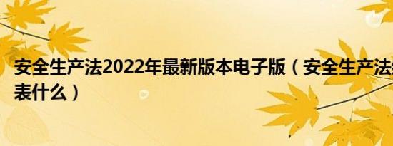 安全生产法2022年最新版本电子版（安全生产法红黄蓝绿代表什么）