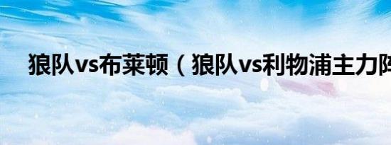 狼队vs布莱顿（狼队vs利物浦主力阵容）