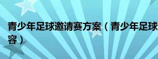 青少年足球邀请赛方案（青少年足球邀请赛内容）