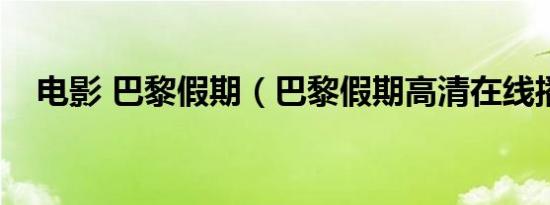 电影 巴黎假期（巴黎假期高清在线播放）