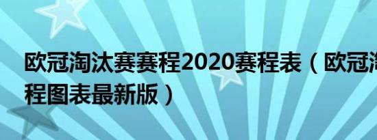 欧冠淘汰赛赛程2020赛程表（欧冠淘汰赛赛程图表最新版）