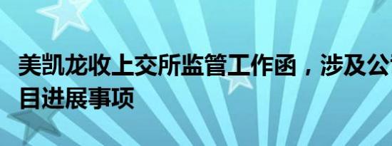 美凯龙收上交所监管工作函，涉及公司募投项目进展事项