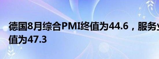 德国8月综合PMI终值为44.6，服务业PMI终值为47.3