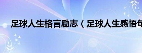 足球人生格言励志（足球人生感悟句子）