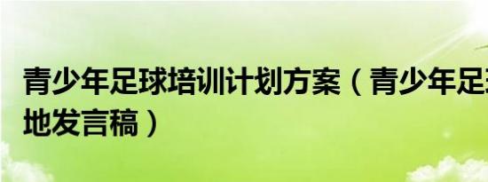 青少年足球培训计划方案（青少年足球训练基地发言稿）