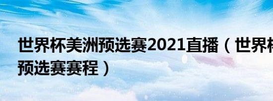 世界杯美洲预选赛2021直播（世界杯美洲杯预选赛赛程）