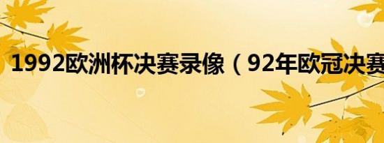 1992欧洲杯决赛录像（92年欧冠决赛名单）