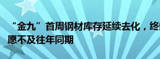 “金九”首周钢材库存延续去化，终端拿货意愿不及往年同期